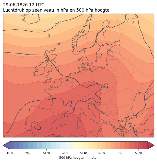 Weerkaart van 29 juni 1826 om 12 UTC