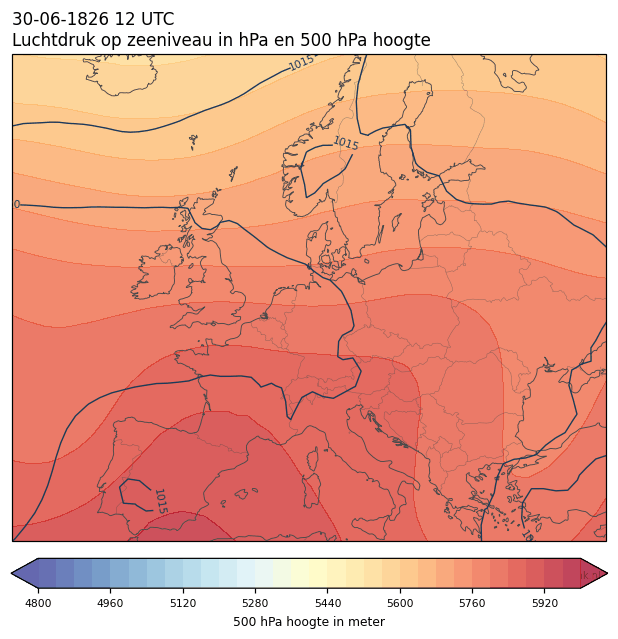 Weerkaart van 30 juni 1826 om 12 UTC
