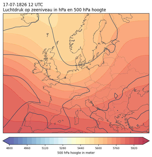 Weerkaart van 17 juli 1826 om 12 UTC
