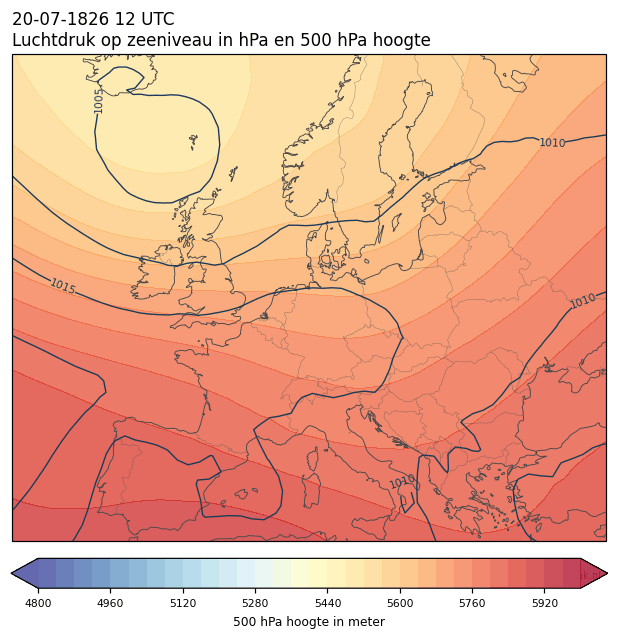 Weerkaart van 20 juli 1826 om 12 UTC