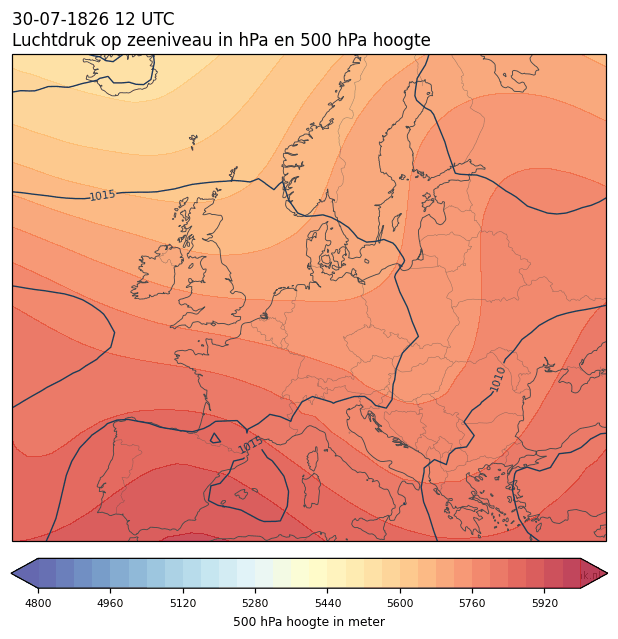 Weerkaart van 30 juli 1826 om 12 UTC