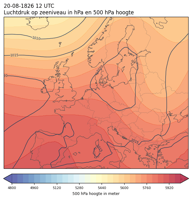 Weerkaart van 20 augustus 1826 om 12 UTC