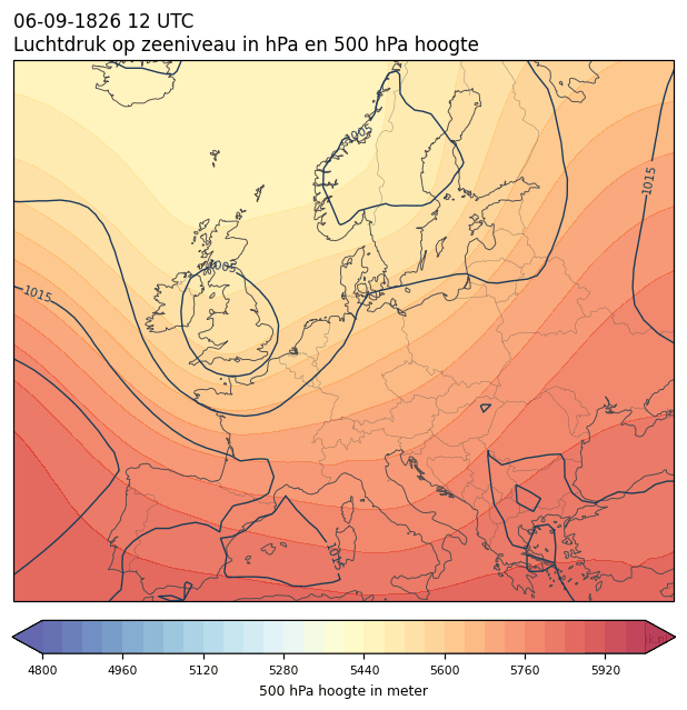 Weerkaart van 6 september 1826 om 12 UTC