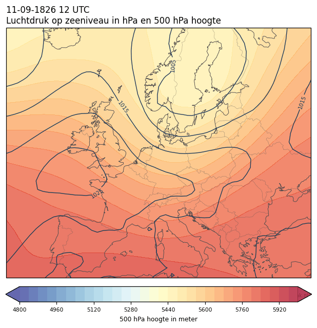 Weerkaart van 11 september 1826 om 12 UTC