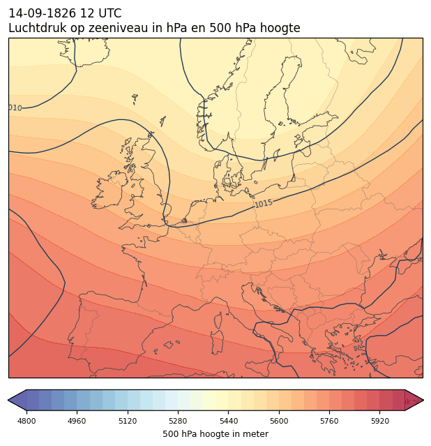 Weerkaart van 14 september 1826 om 12 UTC