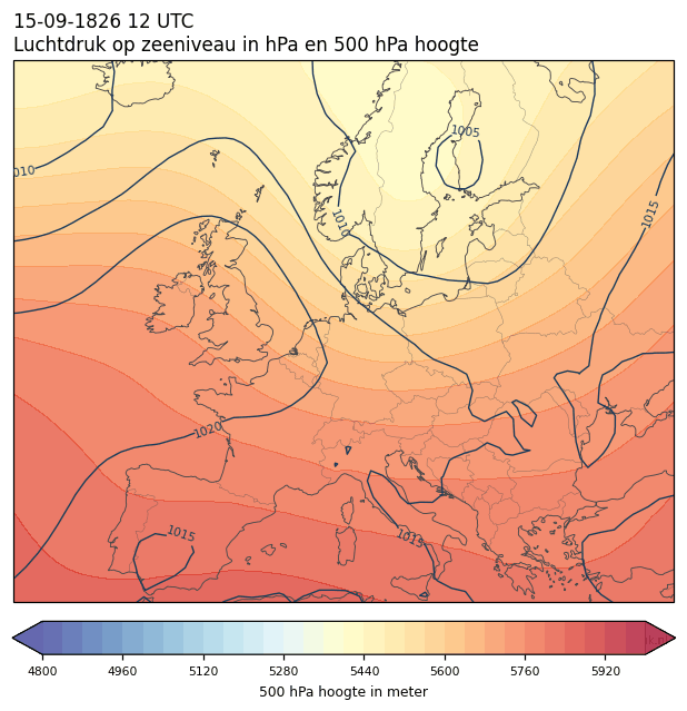 Weerkaart van 15 september 1826 om 12 UTC