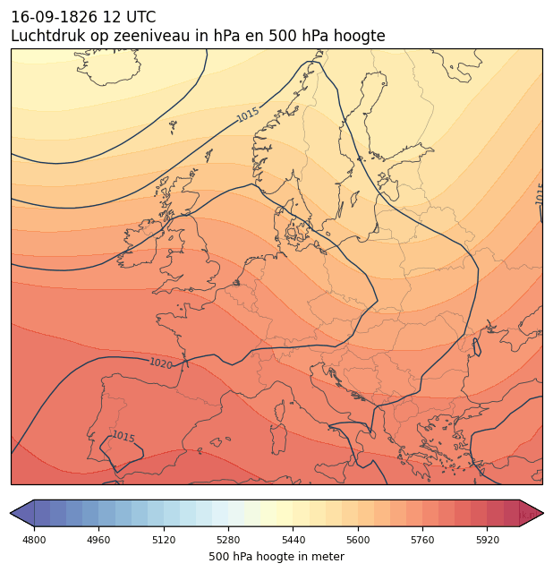 Weerkaart van 16 september 1826 om 12 UTC