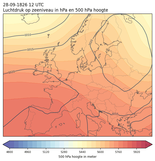 Weerkaart van 28 september 1826 om 12 UTC