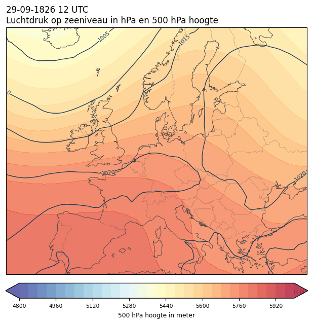Weerkaart van 29 september 1826 om 12 UTC