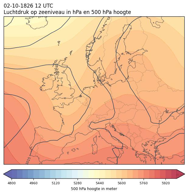 Weerkaart van 2 oktober 1826 om 12 UTC