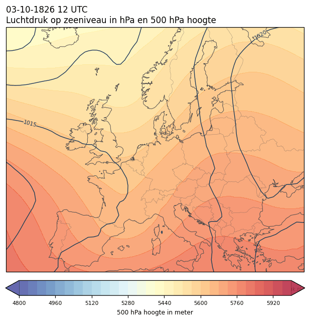 Weerkaart van 3 oktober 1826 om 12 UTC