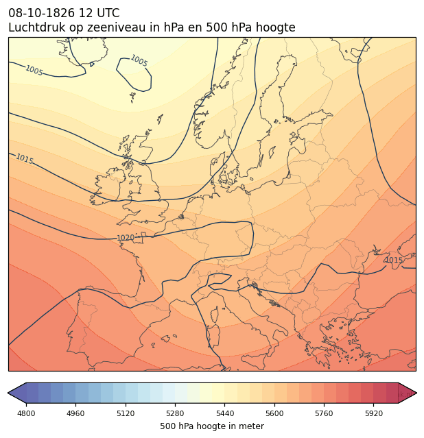 Weerkaart van 8 oktober 1826 om 12 UTC