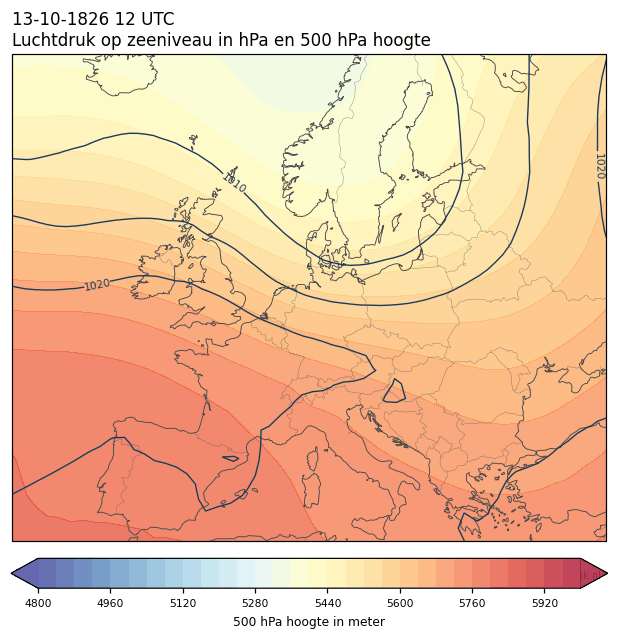 Weerkaart van 13 oktober 1826 om 12 UTC