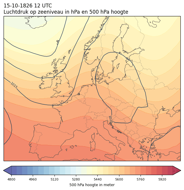 Weerkaart van 15 oktober 1826 om 12 UTC