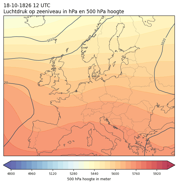 Weerkaart van 18 oktober 1826 om 12 UTC