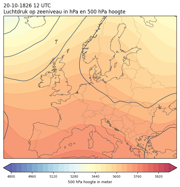Weerkaart van 20 oktober 1826 om 12 UTC