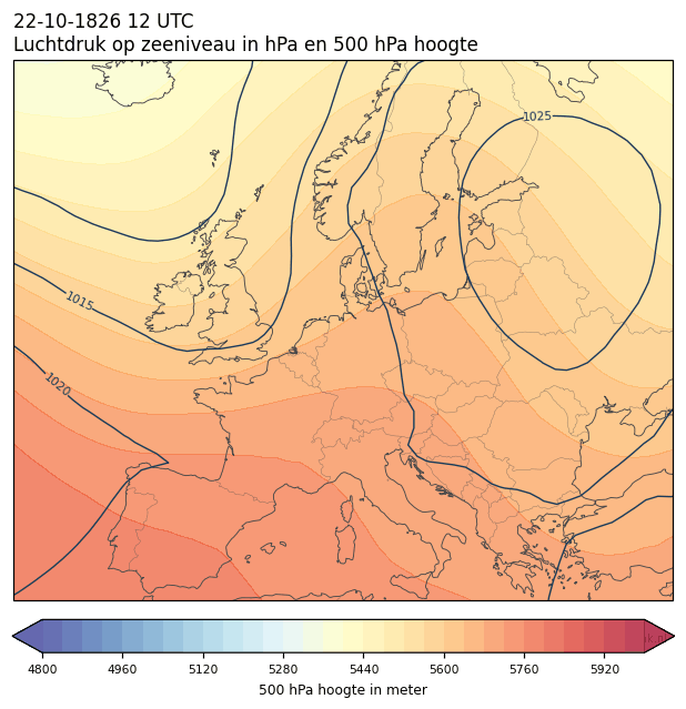 Weerkaart van 22 oktober 1826 om 12 UTC
