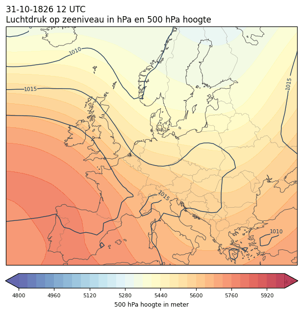 Weerkaart van 31 oktober 1826 om 12 UTC