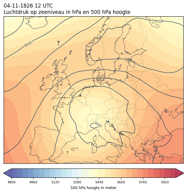 Weerkaart van 4 november 1826 om 12 UTC