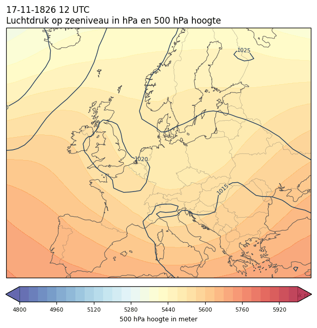 Weerkaart van 17 november 1826 om 12 UTC