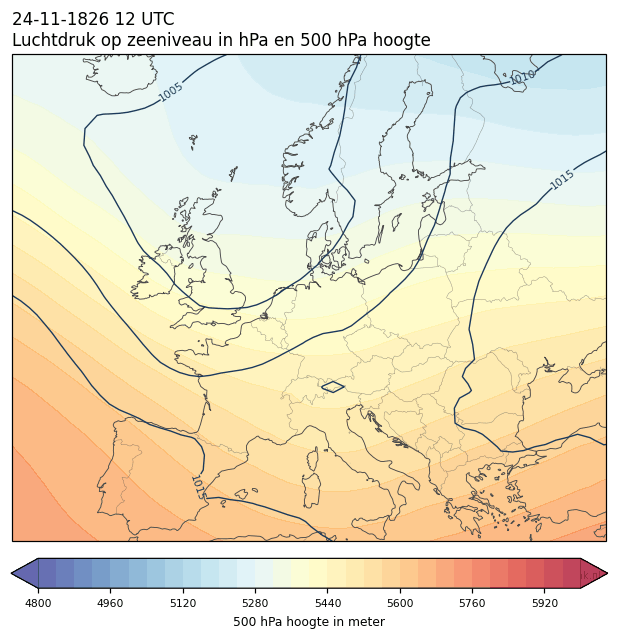 Weerkaart van 24 november 1826 om 12 UTC