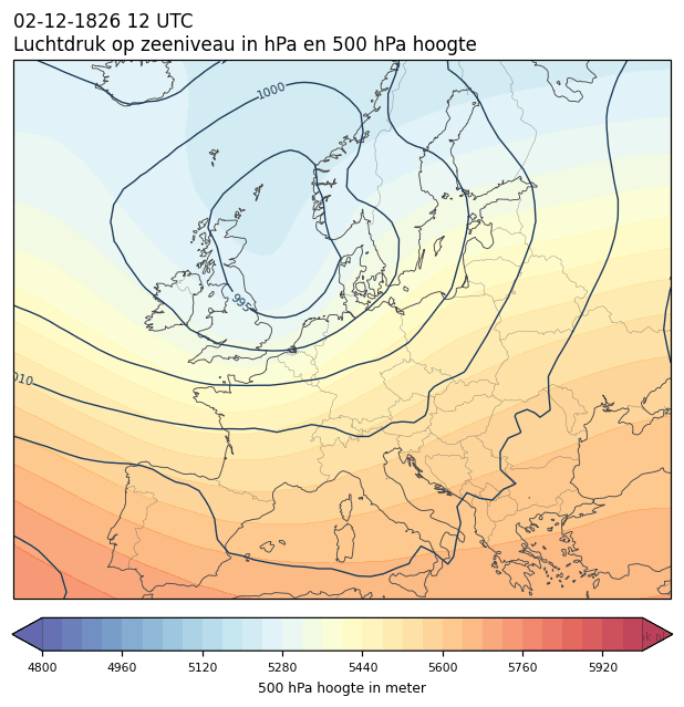 Weerkaart van 2 december 1826 om 12 UTC