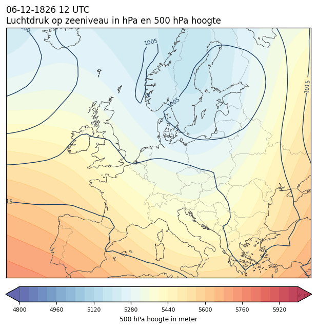 Weerkaart van 6 december 1826 om 12 UTC