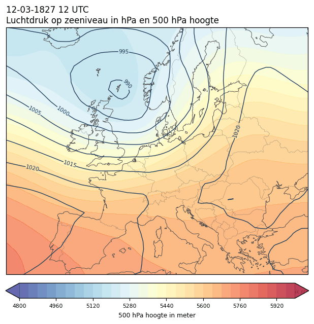 Weerkaart van 12 maart 1827 om 12 UTC