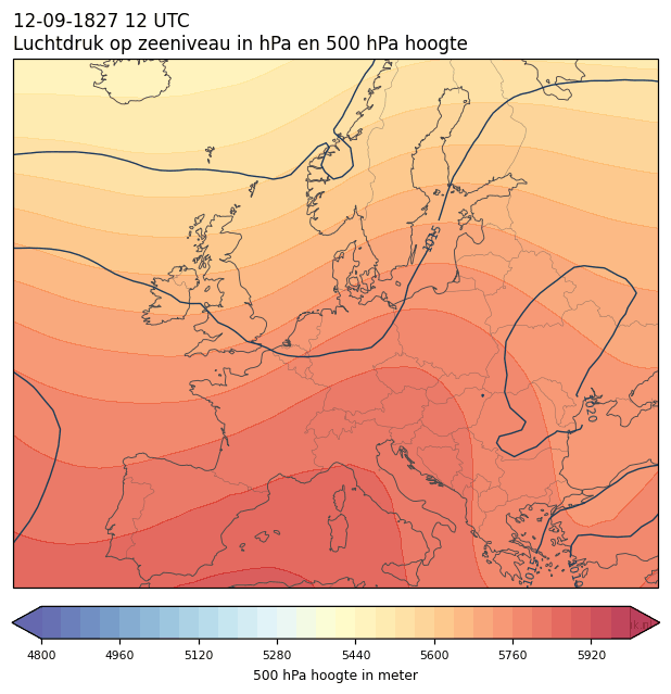 Weerkaart van 12 september 1827 om 12 UTC