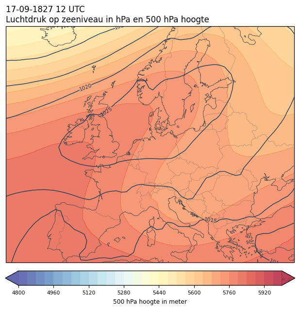 Weerkaart van 17 september 1827 om 12 UTC