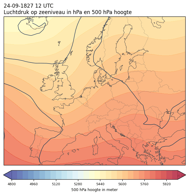 Weerkaart van 24 september 1827 om 12 UTC