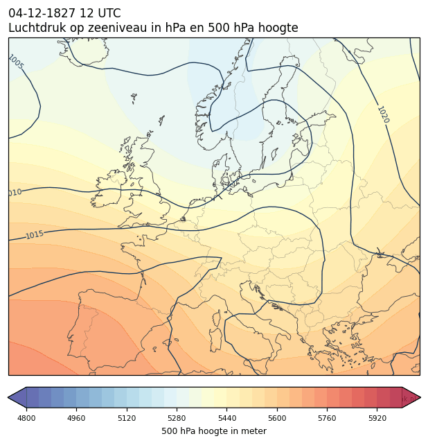 Weerkaart van 4 december 1827 om 12 UTC