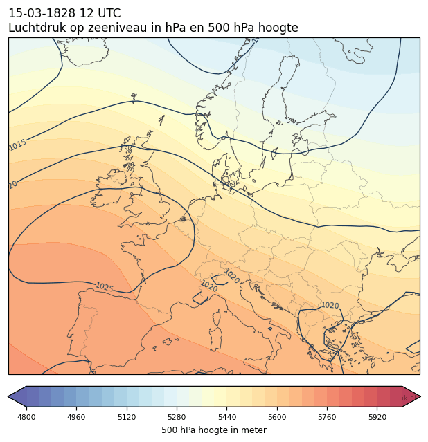 Weerkaart van 15 maart 1828 om 12 UTC