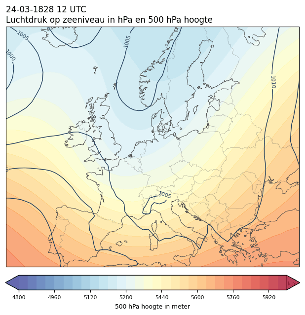 Weerkaart van 24 maart 1828 om 12 UTC