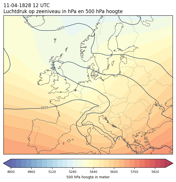 Weerkaart van 11 april 1828 om 12 UTC