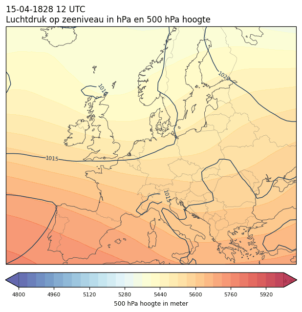 Weerkaart van 15 april 1828 om 12 UTC