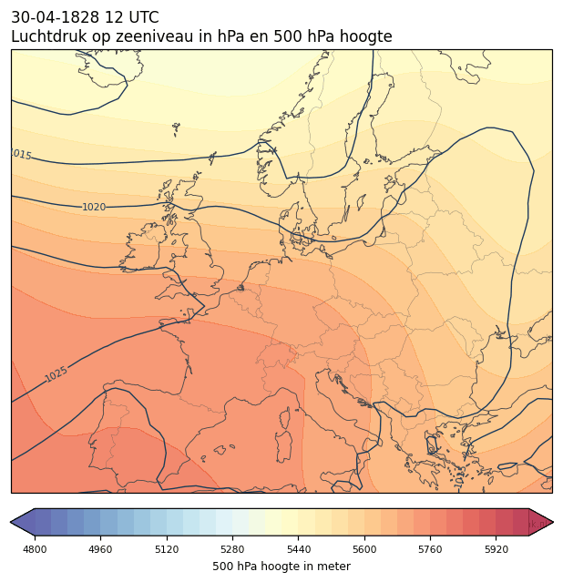 Weerkaart van 30 april 1828 om 12 UTC