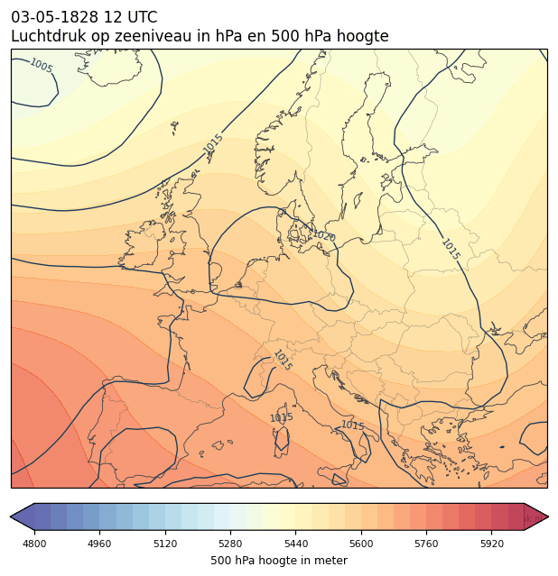 Weerkaart van 3 mei 1828 om 12 UTC