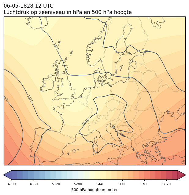 Weerkaart van 6 mei 1828 om 12 UTC