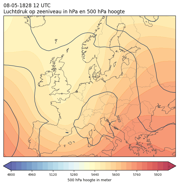 Weerkaart van 8 mei 1828 om 12 UTC