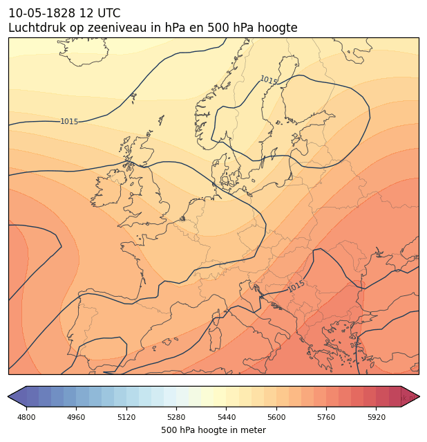 Weerkaart van 10 mei 1828 om 12 UTC