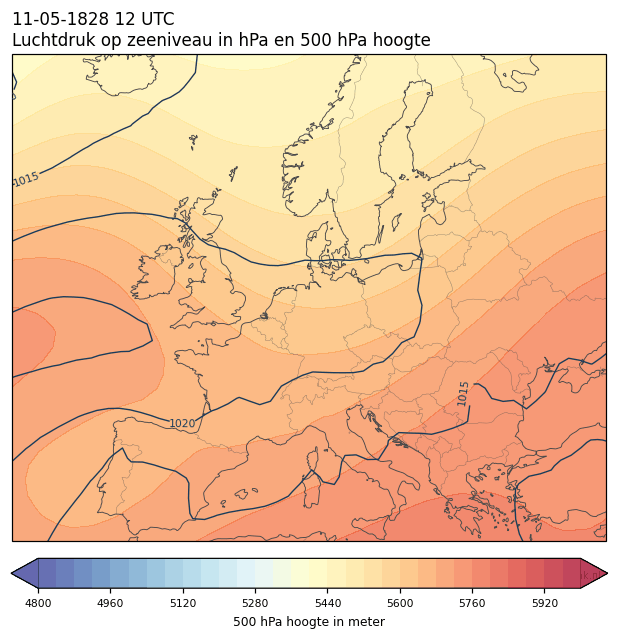 Weerkaart van 11 mei 1828 om 12 UTC