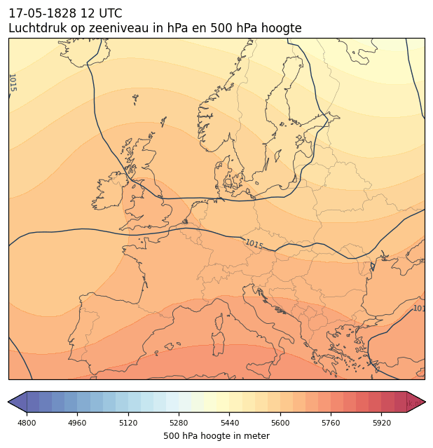 Weerkaart van 17 mei 1828 om 12 UTC