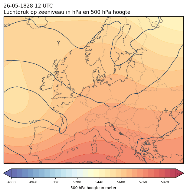 Weerkaart van 26 mei 1828 om 12 UTC