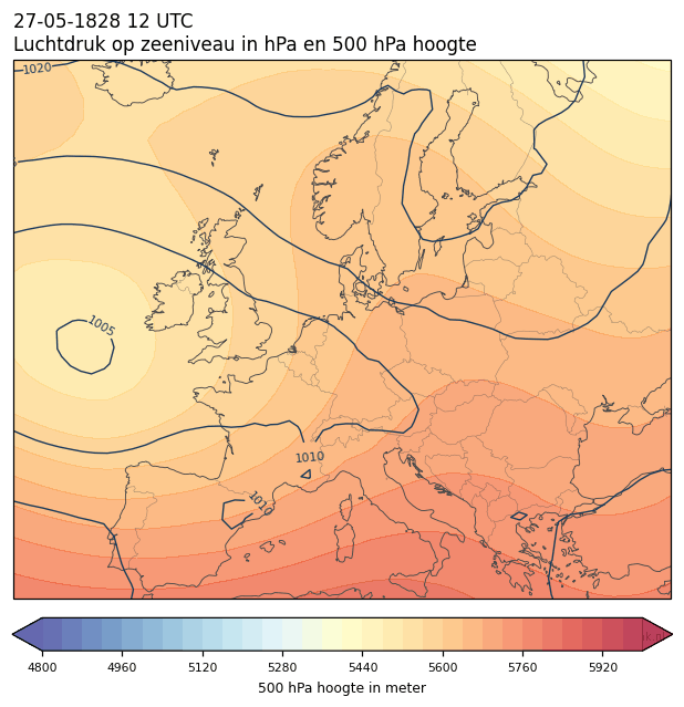 Weerkaart van 27 mei 1828 om 12 UTC