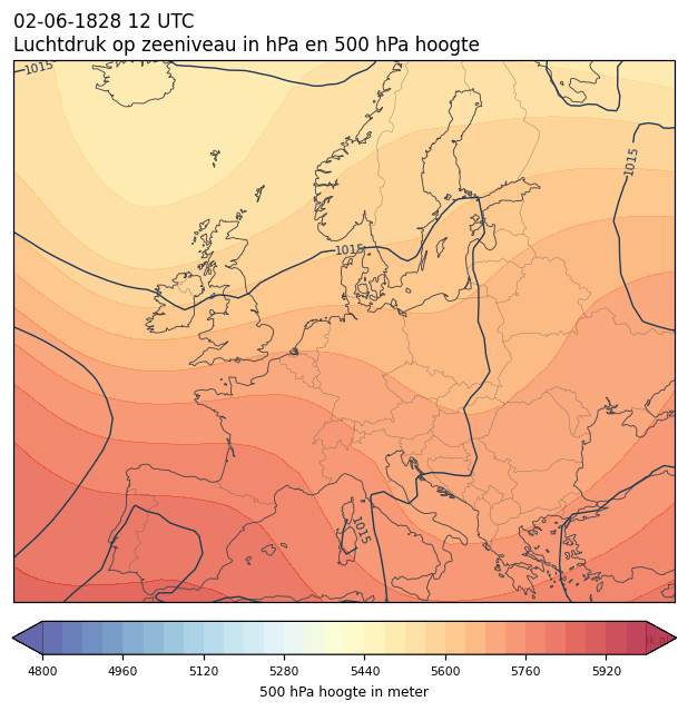 Weerkaart van 2 juni 1828 om 12 UTC