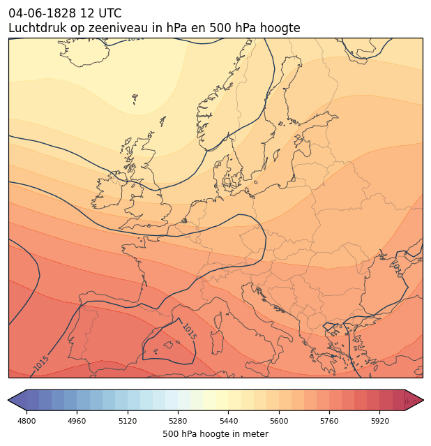 Weerkaart van 4 juni 1828 om 12 UTC