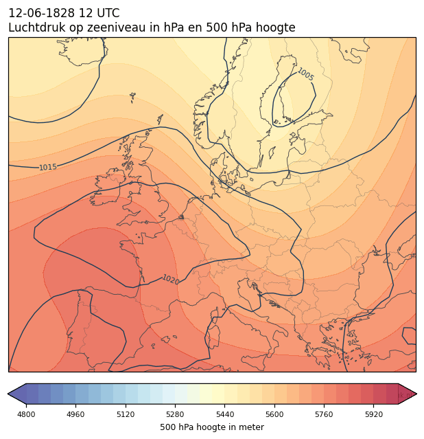 Weerkaart van 12 juni 1828 om 12 UTC
