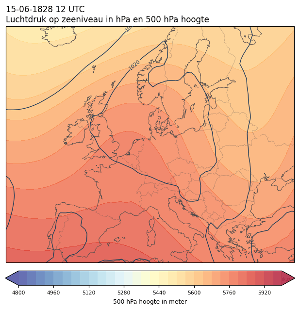 Weerkaart van 15 juni 1828 om 12 UTC