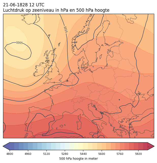 Weerkaart van 21 juni 1828 om 12 UTC